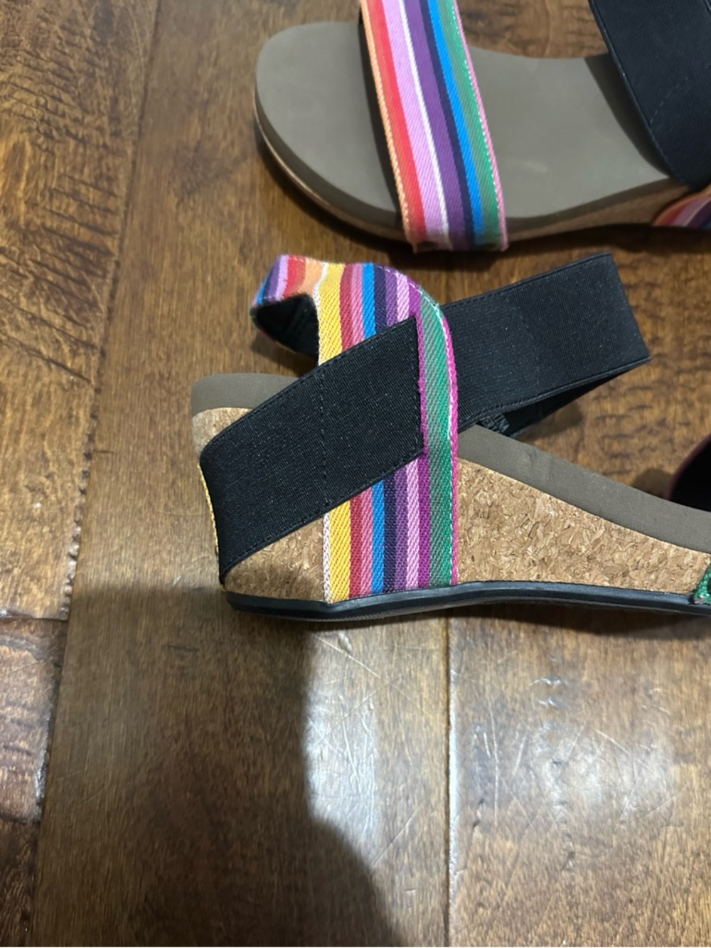 Boutique by Corkys Women's Rum Strappy Rainbow Studded Open Toe Wedge sandals - Picture 3 of 7